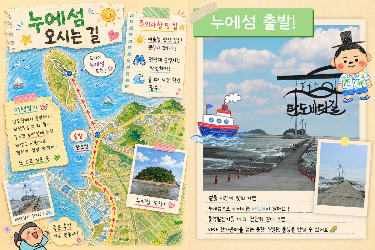 탄도바닷길따라 누에섬으로~!